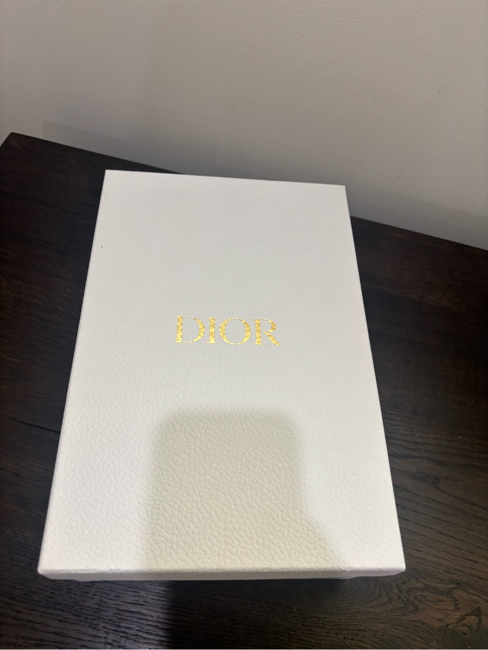 Dior White Shoe Gift Box with 2 dust bags Gold Logo - Luxury Desk Accessory